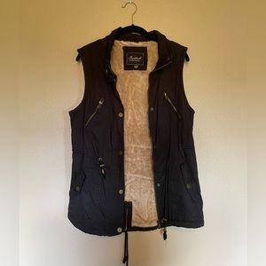 Black Faux Fur Lined Vest